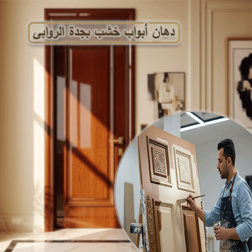 دهان أبواب خشب بجدة الروابى